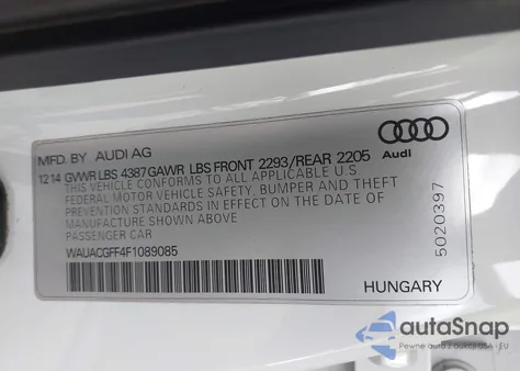 2015 Audi A3 1.8T Premium из США, поврежденный, VIN WAUACGFF4F1089085